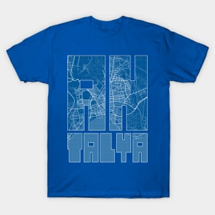 Antalya, Turkey Map Typography - Blueprint T-Shirt